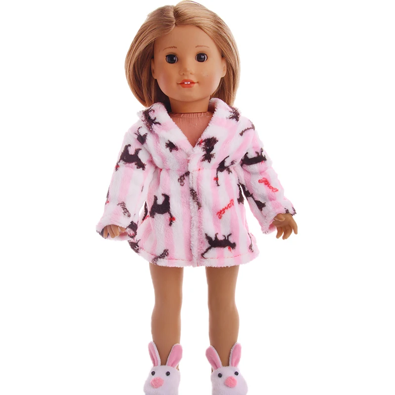 Одежда для кукол милое плюшевое пальто банный халат пижама девочек 18 дюймов