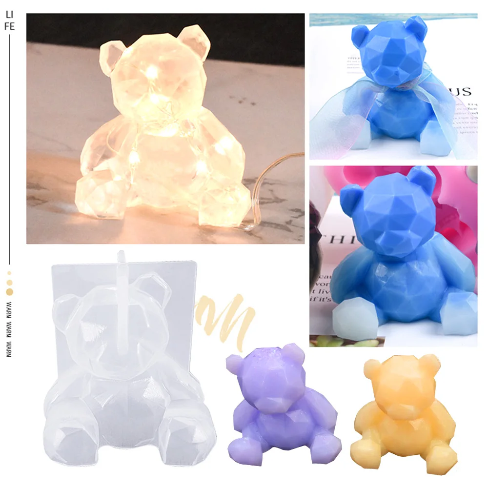 Силиконовая форма 3D в виде медведя из эпоксидной смолы для украшения дома |