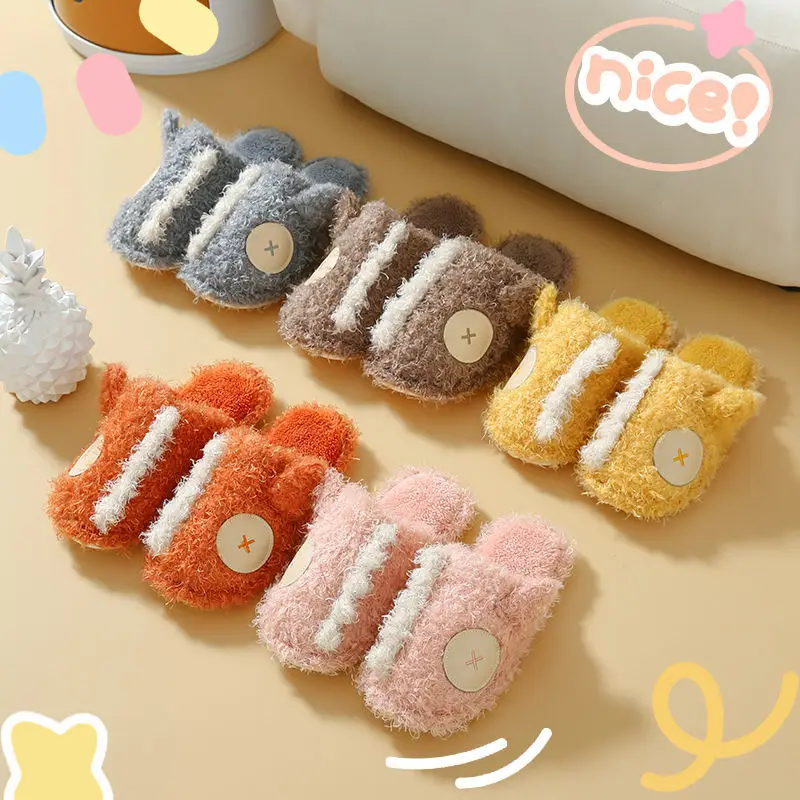 

Fashion Winter Cotton Lovely Slipper Indoor Home Warm Plus Plush Full Fur Bedroom Ladies Furry Autumn Man Flip Flops Cute Shoes