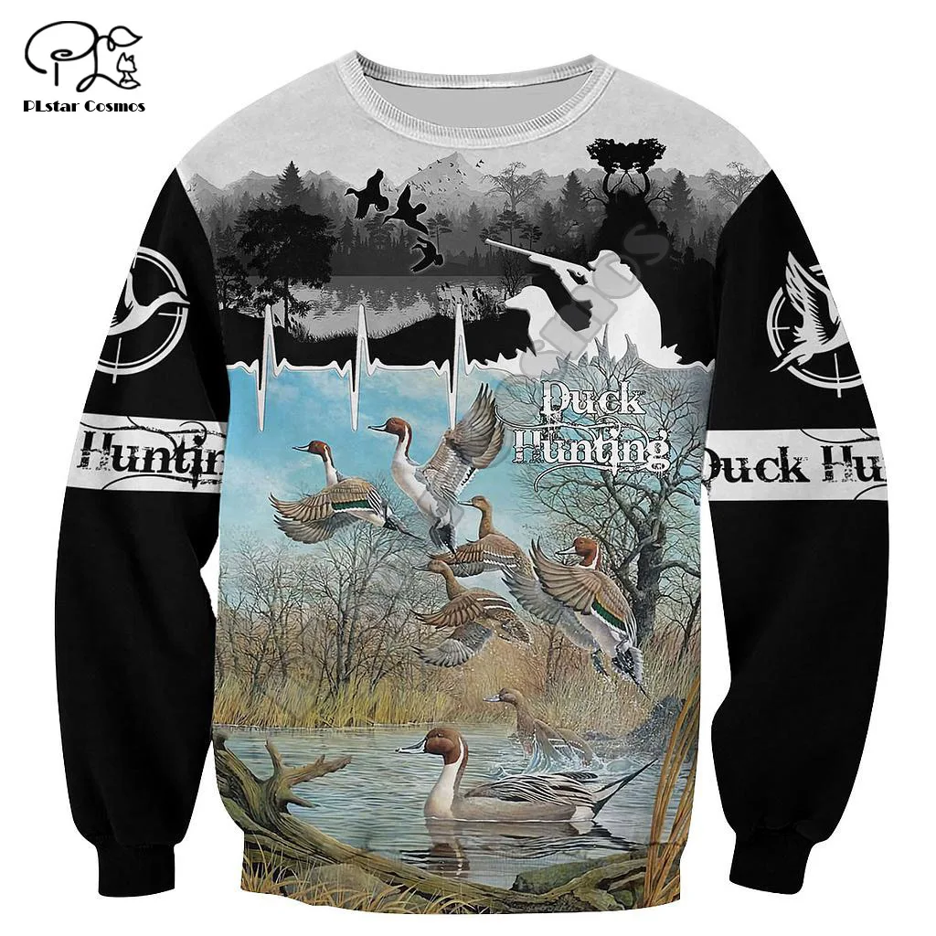 

PLstar Cosmos 3DPrint Duck Dog Hunting Hunter Funny Men/Women Unisex Harajuku Streetwear Hoodies/Zip Hoodie/Sweatshirt/b8