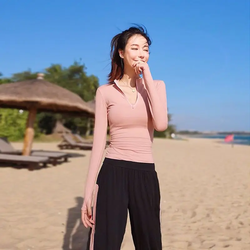 

Women's Yoga Tops Long Sleeve Fitness Sports Running Clothes Quick-drying Breathable Sexy Tight Training Clothes T-shirt
