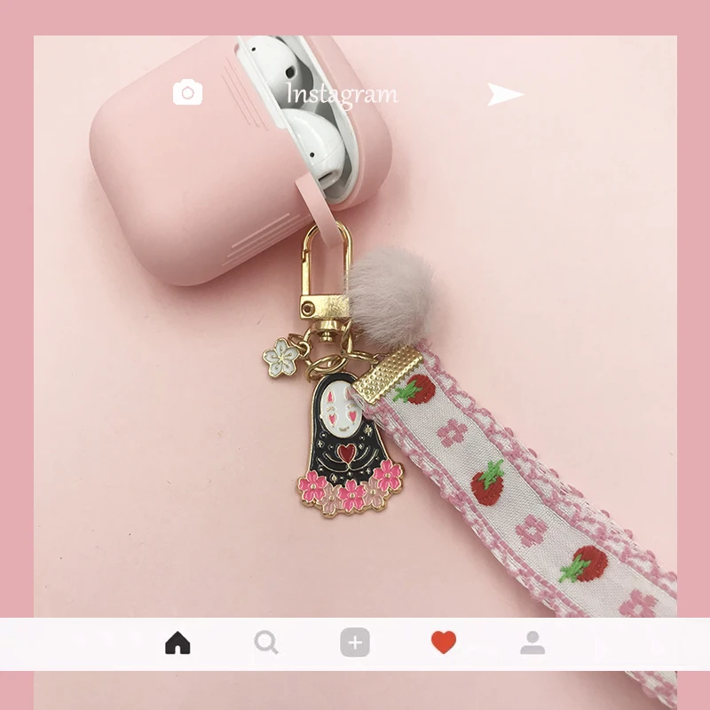 Милый розовый защитный чехол для AirPods силиконовый мягкий наушников с мультяшным
