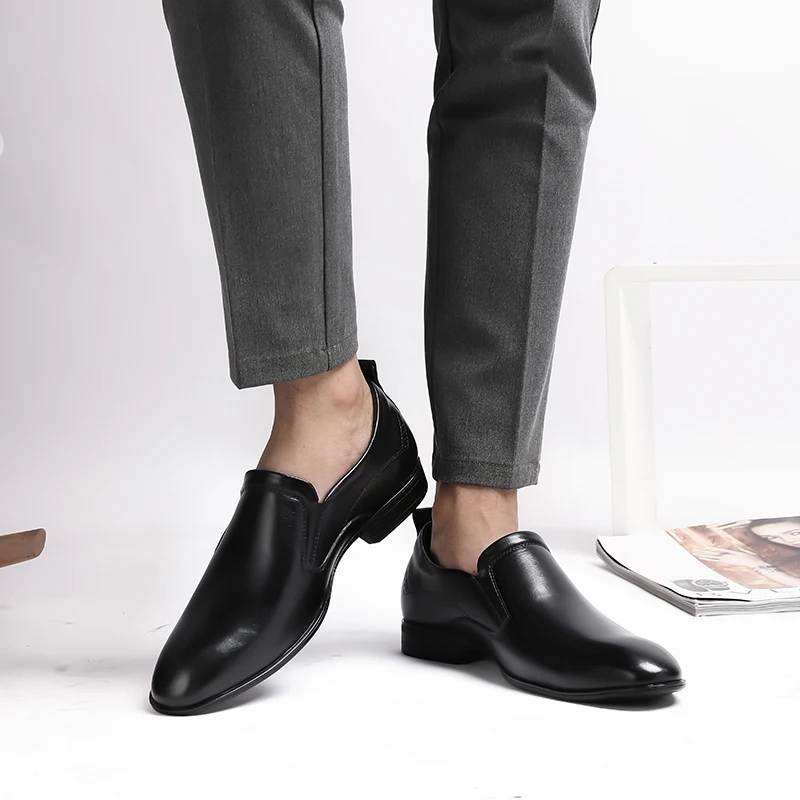 2019 г. Новые мужские лоферы размер 36-48 кожаные туфли без застежки Роскошные