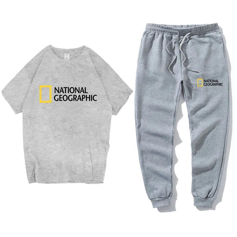 

2021 Summer Fashion Leisure brand Men's Set Tracksuit Sportswear Track Suits Male Sweatsuit Short Sleeves T shirt 2 piece set