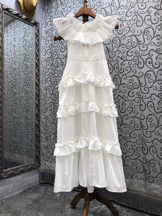 

Женское однотонное платье без рукавов, длинное облегающее платье с декоративным подолом в виде листьев лотоса, модель 2021, 714