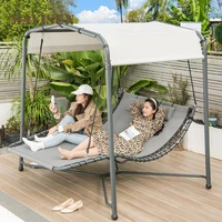 swing chair for outdoor hanging hammock courtyard garden aluminum alloy can sit and lie down rocking bed waterproof sunscreen