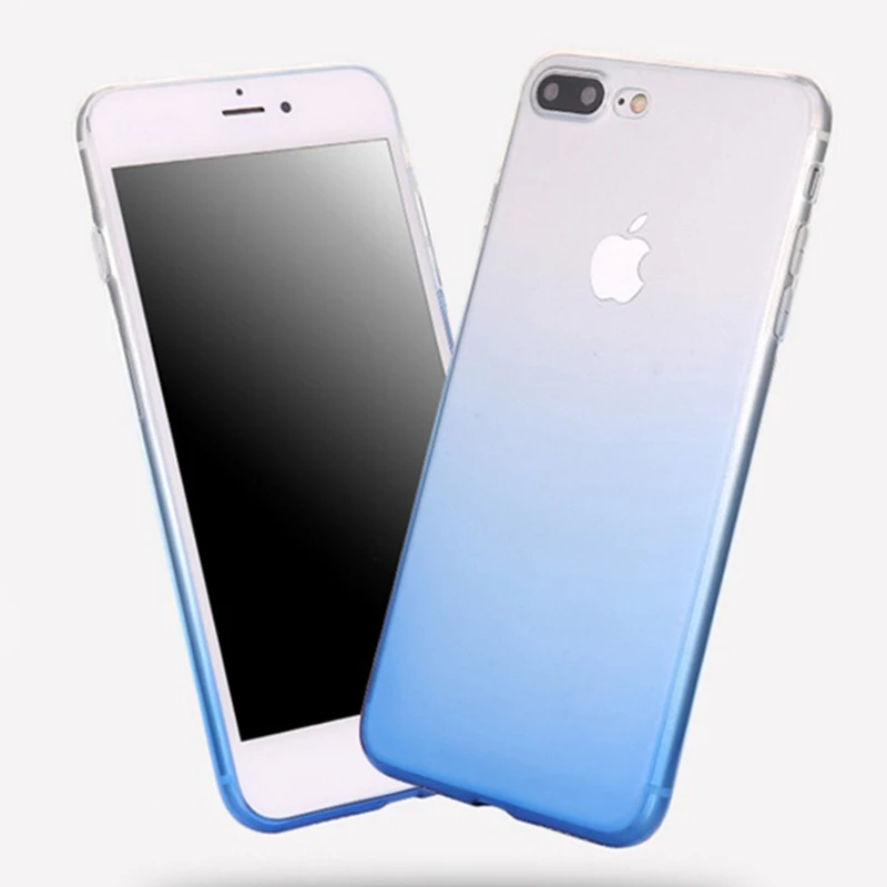 Gradient Color Soft Silicone Clear Phone Cases for iPhone X 10 8 7 6 6s Plus 11 Pro XS Max XR Ultra Thin Slim Transparent Cover |