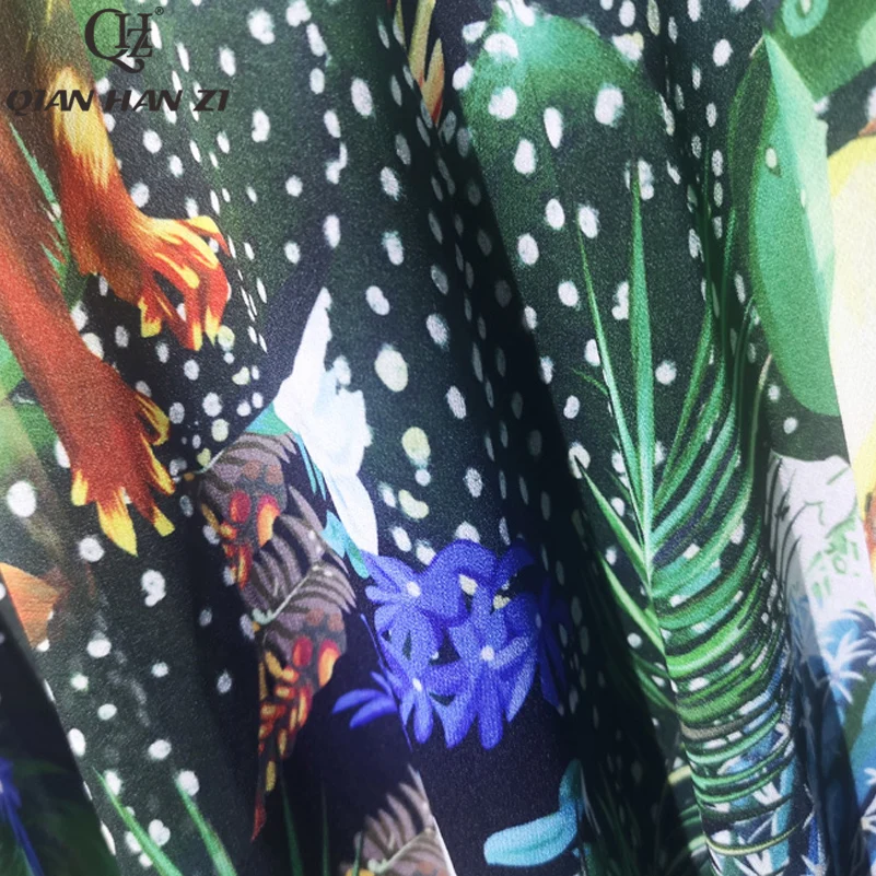 

Qian Han Zi 2020 designer fashion summer dress Women's Sleeveless Print Casual Elegant Slim Long Beach Dress