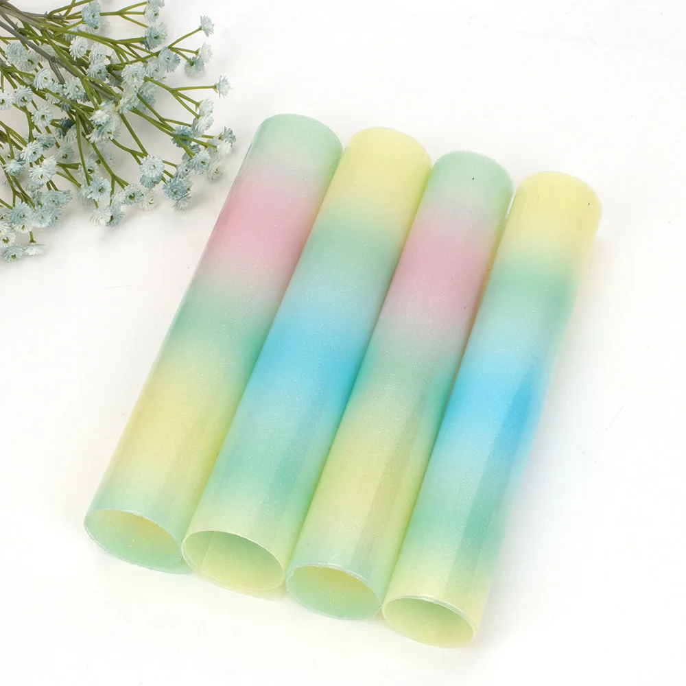 

Gradient Color PVC Faux Leather Fake Eco Leather Sheets Jelly Fabric For Sewing DIY Hair Accessories Craft Materials 22*30cm/A4