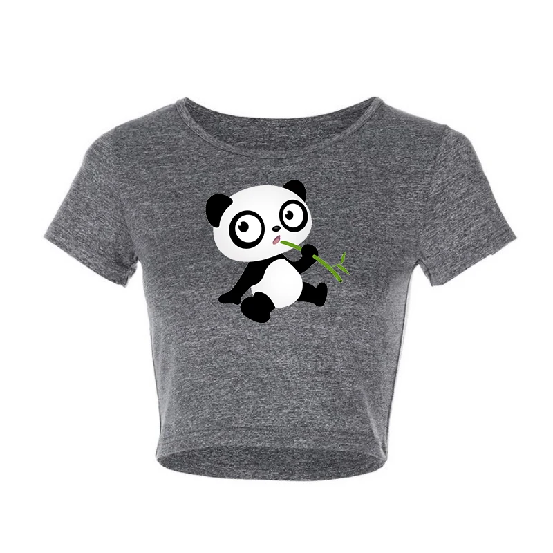 

Women's Personalized T-shirt Hip Hop Style Panda and Dog Printing Cotton Skinny Tops Tee Female Summer Fashion