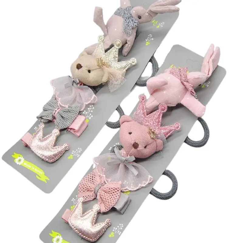 

5 шт./компл. высококачественные детские заколки для волос с героями мультфильмов, детские заколки для волос с рисунком медведя, животных, акс...