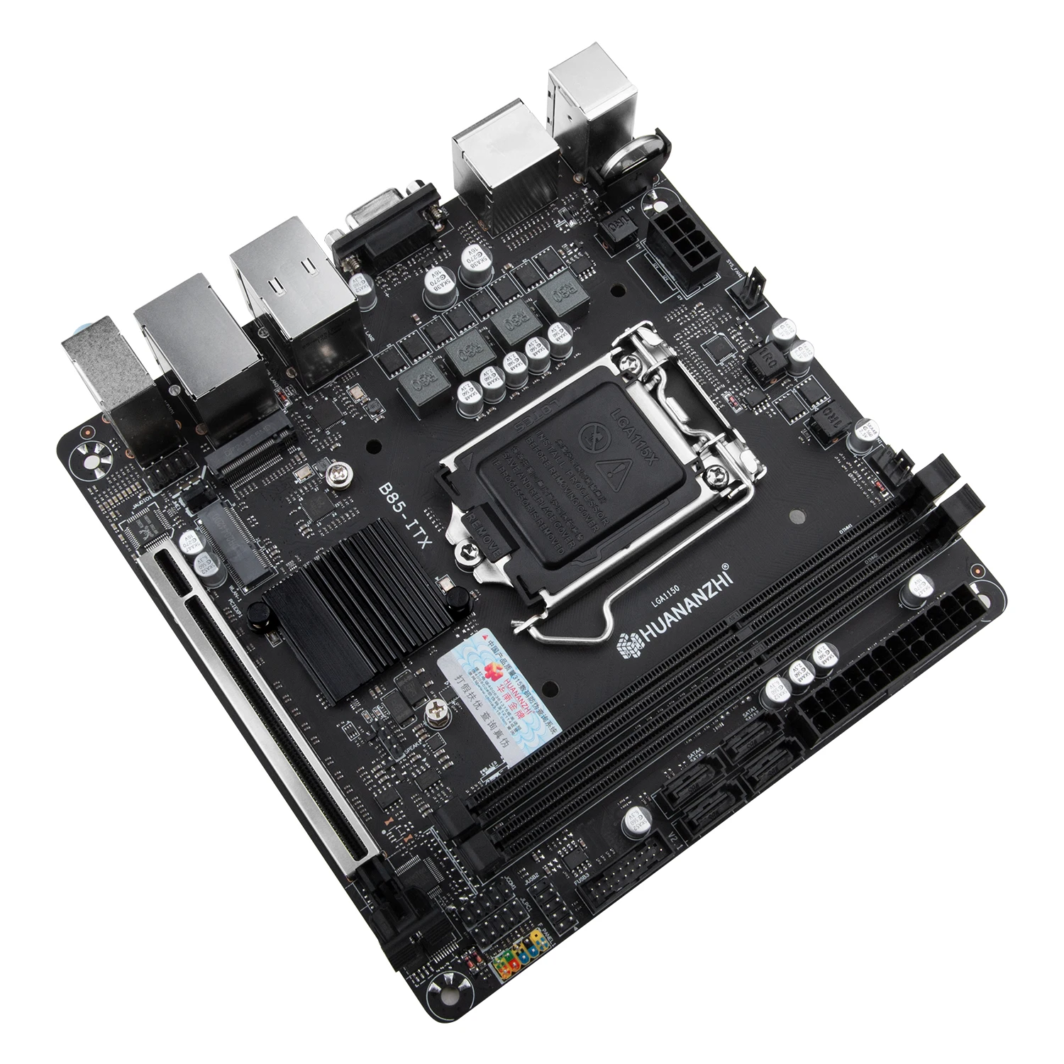 Материнская плата HUANANZHI B85 ITX Intel LGA 1150 i3 i5 i7 E3 DDR3 1600 МГц 16 Гб M.2 SATA USB3.0 VGA DP