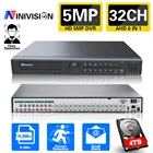 Видеорегистратор системы видеонаблюдения H.265, максимальная выходная камера 5 Мп, 32 канала 16 каналов 9 каналов 5 МП, с датчиком движения, P2P CCTV, с функцией распознавания лица