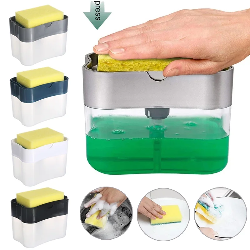 

Press Type Soap Box Sponge Soap Dispenser Automatic Distributor Kitchen Dishwasher Soap Box Detergent Container Kitchen Tools