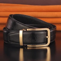 golden pin buckle designer belts men high quality green waist strap fashion luxury brand formal casual cowskin waistband