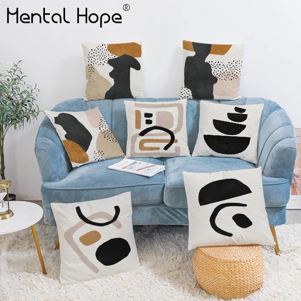 Декоративная подушка в современном художественном стиле наволочка с