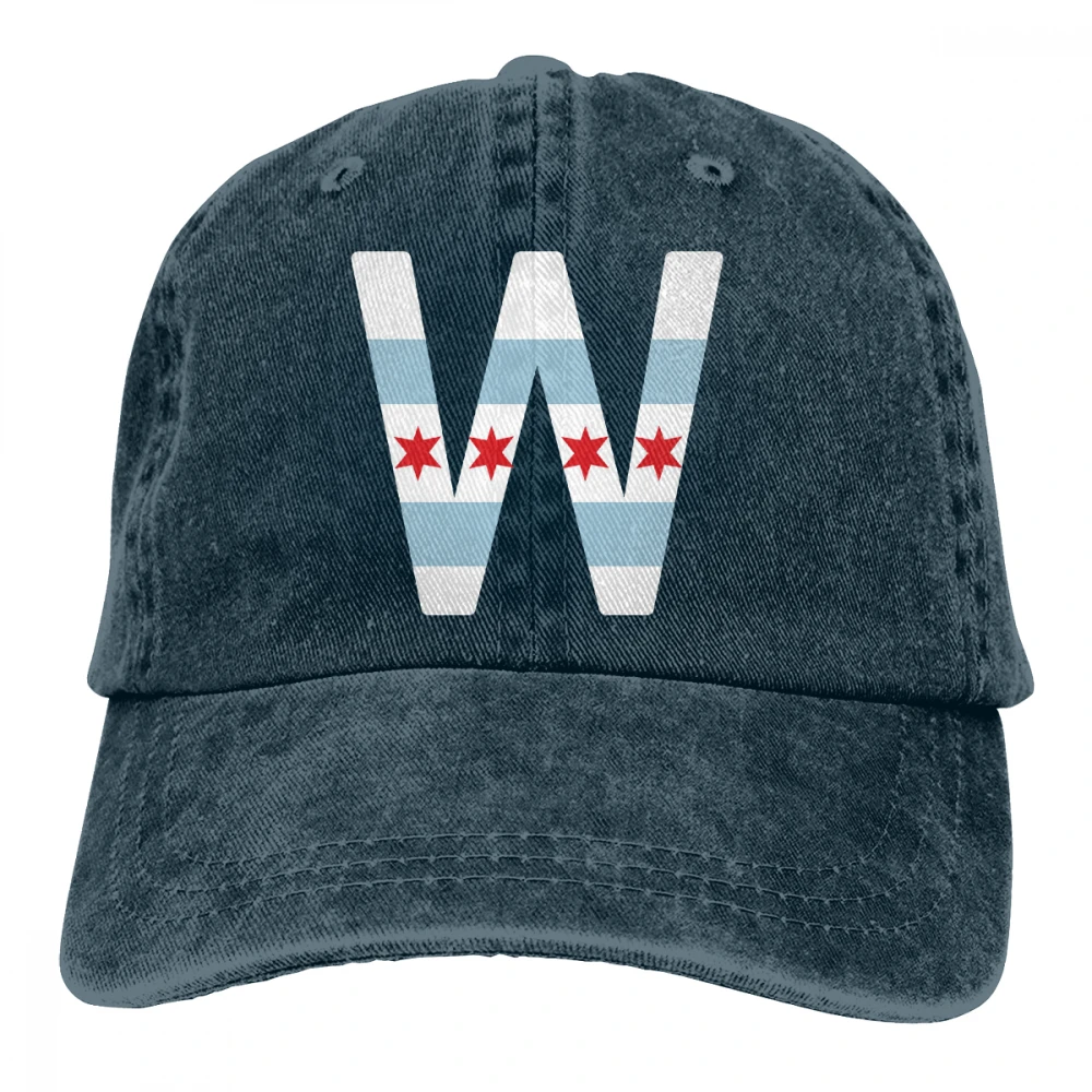 Fly The W Chicago Flag Casquette черные унисекс Мужские Женские джинсовые бейсболка с ремешком
