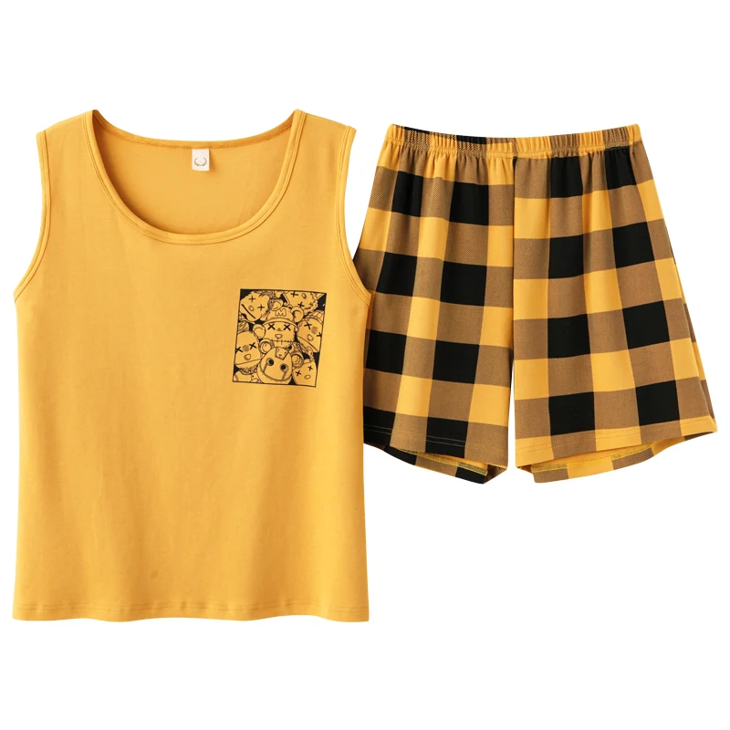 Новые пижамы для женщин одежда сна отдыха шорты размера плюс хлопковые набор