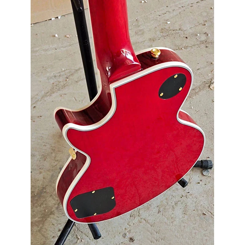 Классическая электрическая гитара с двойной окантовкой красное дерево класса А