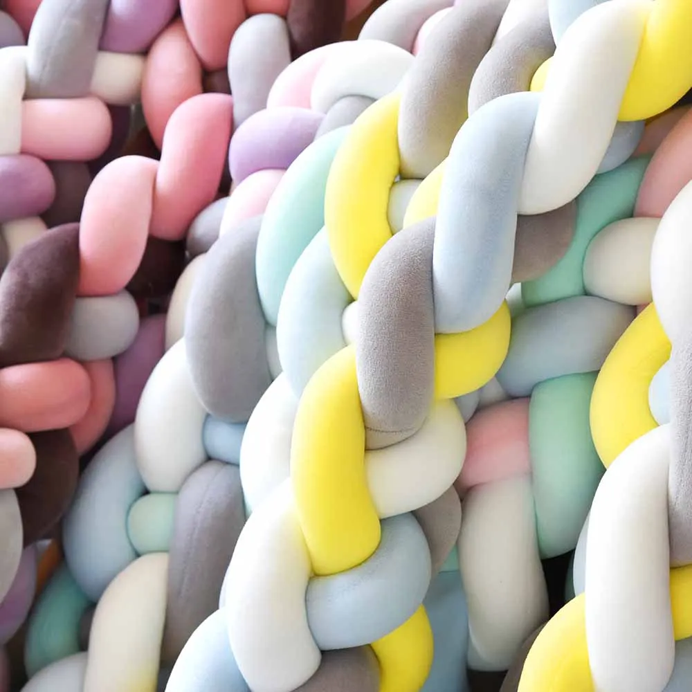 2 м ручной работы для Nodic узел новорожденного кровать бампер длинная плетеная