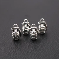 5pcslot silver plated stereo grenade charm metal pendants diy necklaces bracelets jewelry handicraft accessories 2214mm p116
