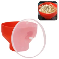 high quality kitchen easy tools popcorn maker with lid red microwave popcorn bowl bucket diy silicone chips fruit dish