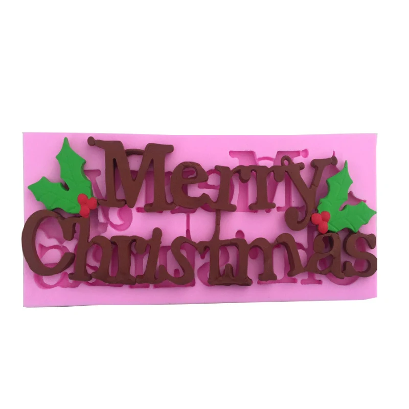 Силиконовая форма для помадки с надписью Merry Christmas DIY формы украшения торта