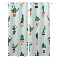 cactus green plant leaf nature window curtains living room kitchen curtains modern home decor bedroom treatment drapes