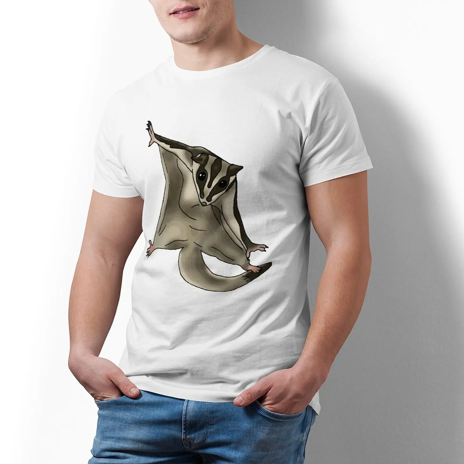 

Футболка мужская Летающая белка, базовая Повседневная хлопковая рубашка с принтом, короткий рукав, 3xl