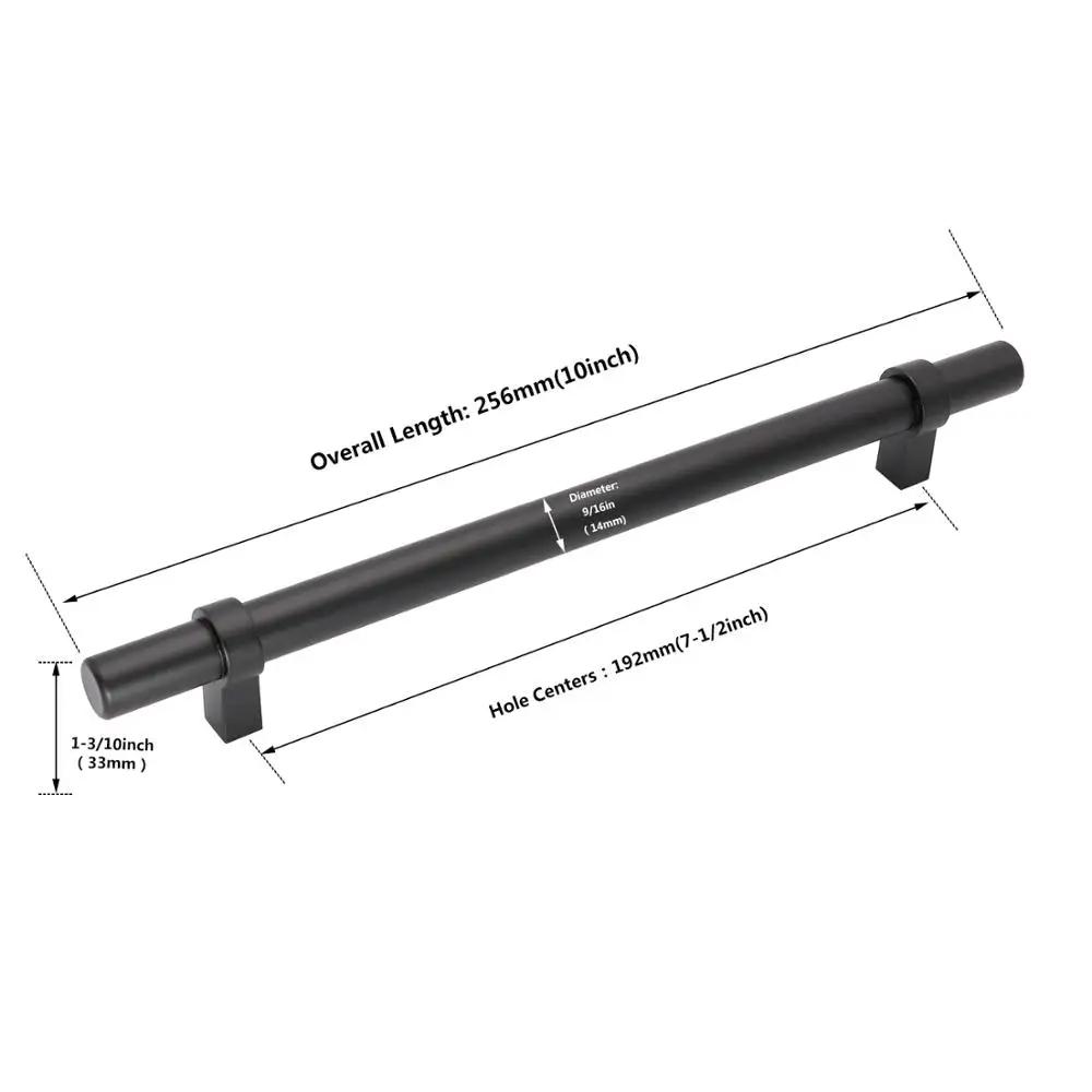 Hole Centers 192mm Черные ручки для кухонного шкафа, современные ручки для ящиков, 1 упаковка, ручки для ящика, ручки для шкафа - Цвет: Hole Centers 192mm