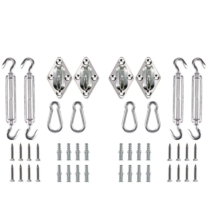 

Shade Sail Hardware Kit 6 Inch for Rectangle Sun Shade Sail 304 Anti-Rust Stainless Steel Sun Shade Sail Kit