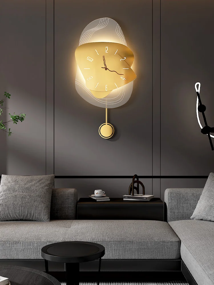 

Luxury Italian Glowing Wall Clock Living Room Large Silent Metal Wall Clock Modern Design Reloj Pared Grande Home Decor LL50WC