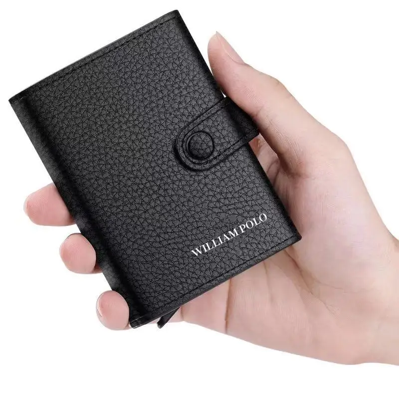 Кошелек WILLIAMPOLO Rfid для мужчин тонкий бумажник из 100% натуральной кожи с маленькими
