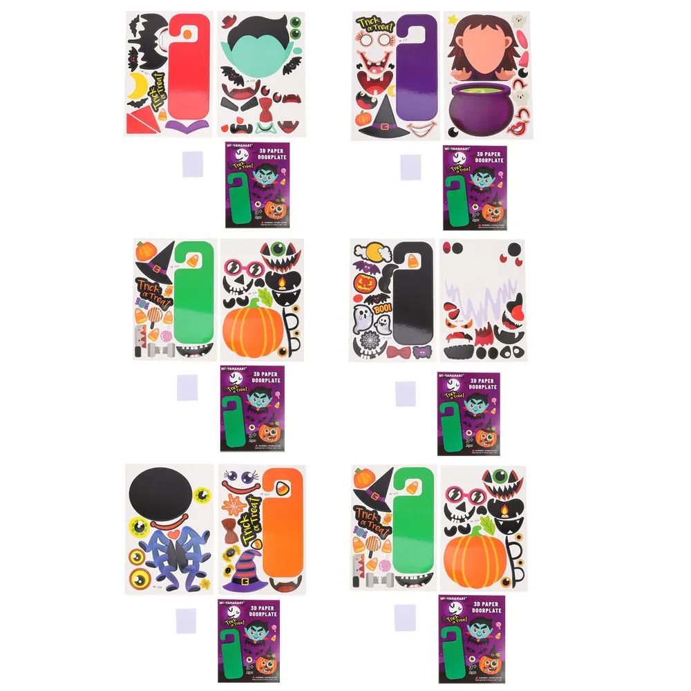 

6 sets of Self-adhesive Decals Door Sticker Party Layout Sticker