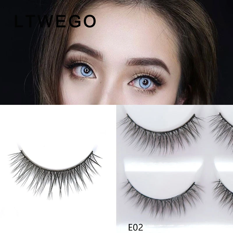 LTWEGO 5 пар натуральные длинные накладные ресницы мягкие пушистые 3d норковые