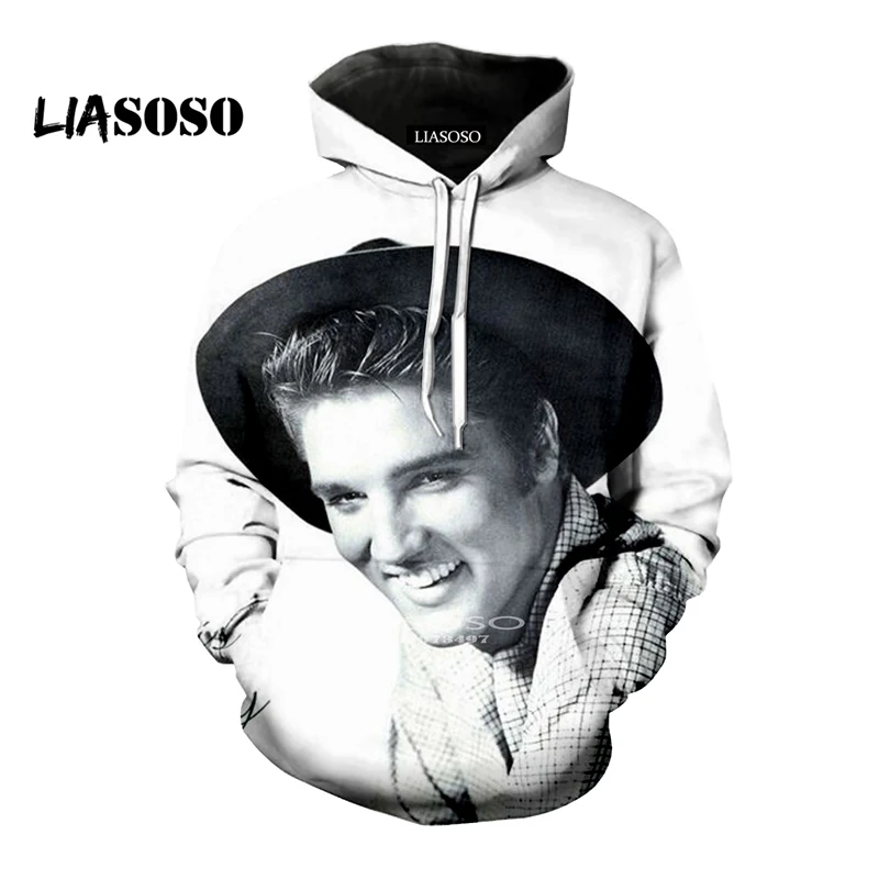 LIASOSO/модные толстовки с капюшоном 3D принтом в стиле унисекс Толстовки Король рок