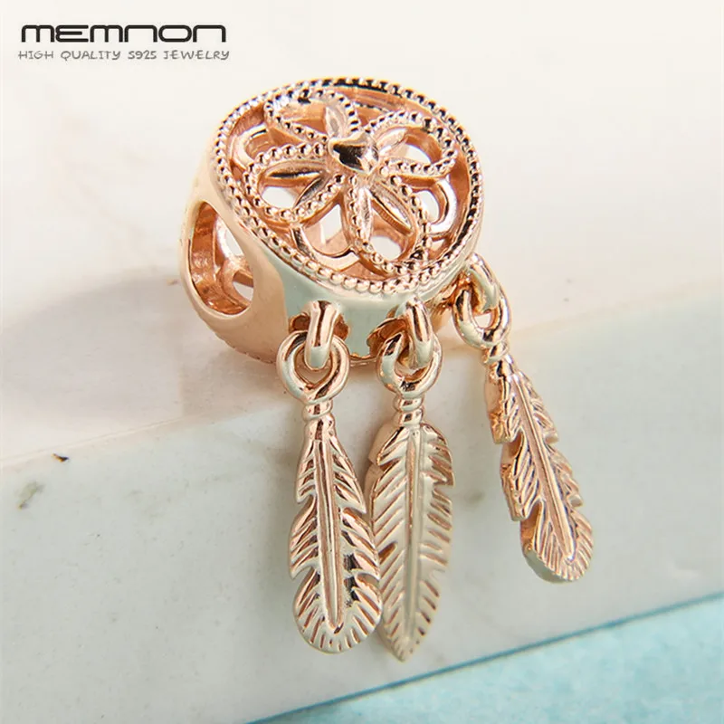 Rose Spiritual Dream catcher Dangle Charms 925 sterling Silver fit Bracelet Necklace pendant charm DIY for women Memnon Jewelry | Украшения