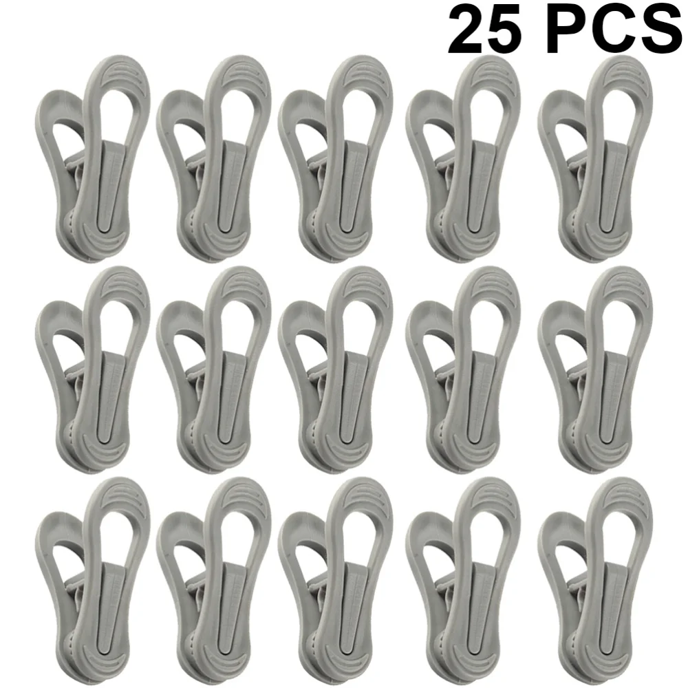 

25 Pcs Towel Clips Bright Color Multi-purpose Windproof Clothespin Clothes Drying Hanger for Clothesline Utility (White)