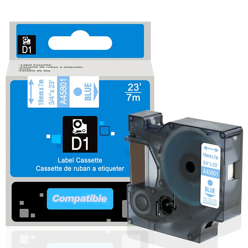 A45801 Labelife 1 шт. 45800 45803 19 мм DYMO D1 Стандартный ярлык совместимый для Dymo LabelManager 300 350 400 420P 450 этикетировщик - Цвет: A45801