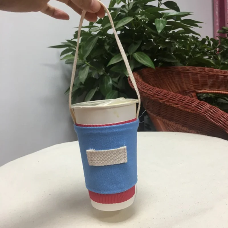 Портативная сумка для бутылки с водой хранения кофейной чашки чехол холста