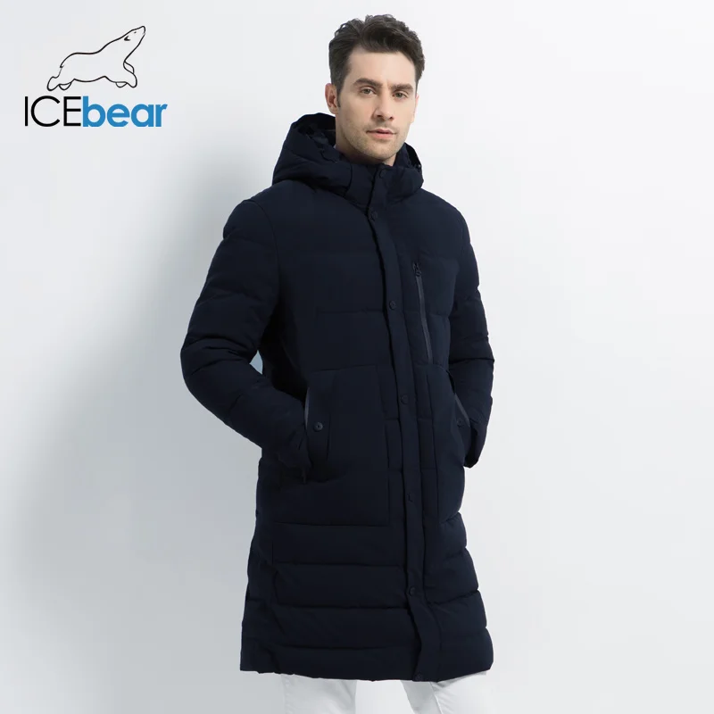 ICEbear новая зимняя куртка ветрозащитная мужская хлопковая модная мужская парка повседневные мужские пальто Высокое качество Мужское пальто MWD18826I