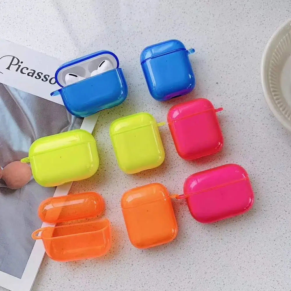 Перезаряжаемый милый чехол для наушников ярких цветов Apple AirPods 1 2 Airpod