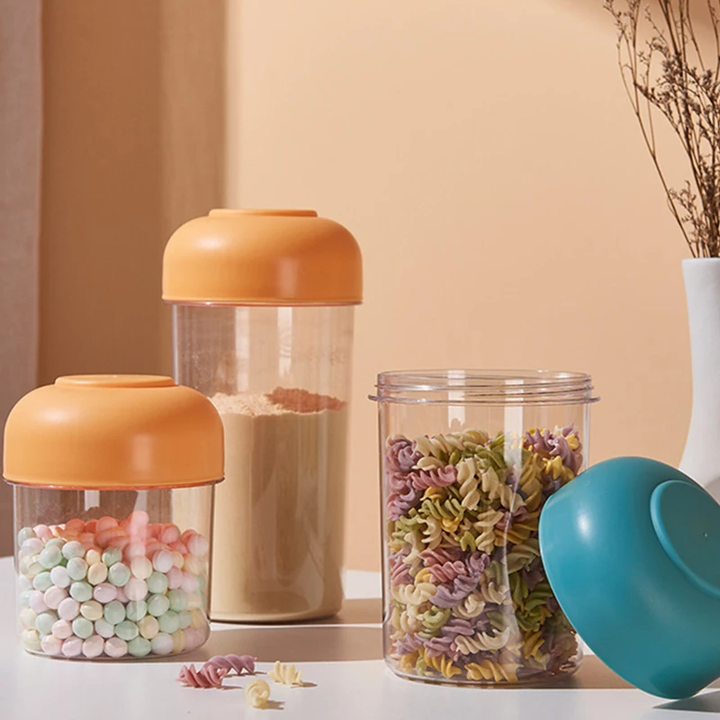 

Plastic Airtight Food Container Sealing Storage Canister with Lid Cereal Seasoning Jar Sealed Flour Tank Kitchen Supply MDJ998