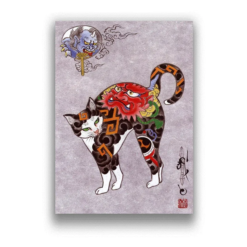 Японский самурайский фотографический бумажный плакат с белым покрытием