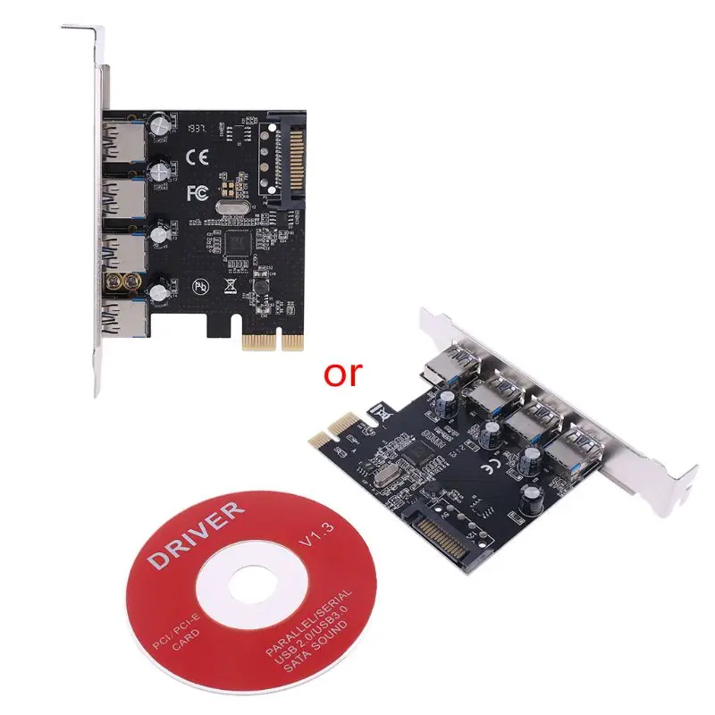 PCI E Express на USB 3 0 через чип интерфейс SATA 4 порта адаптер преобразователь карты для