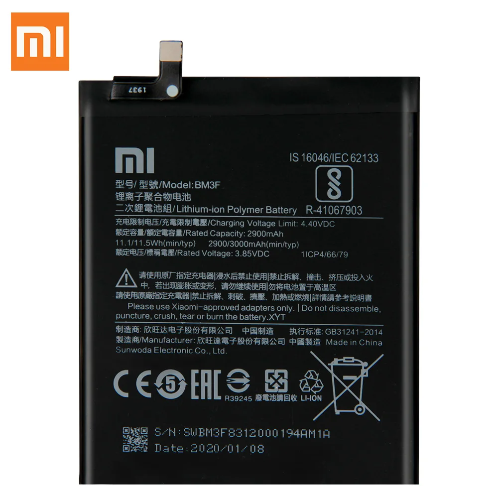 Оригинальный сменный аккумулятор XIAOMI BM3F для Xiaomi Mi8 Explorer Edition Mi 8 Pro телефона 3000