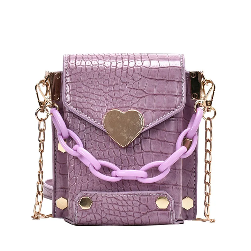 

Pattern Small Alligator Crossbody Bags For Women 2021 New Fashion Chain Design PU Leather Shoulder Bags Female Bucket Handbags