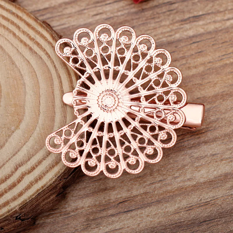 Винтажные филигранные Круглые Цветочные заколки-невидимки диаметром 38 мм