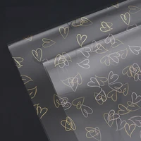 20pcs love heart pattern waterproof gift wrapping paper white gold pink black lining clear opp plastic flower packaging material