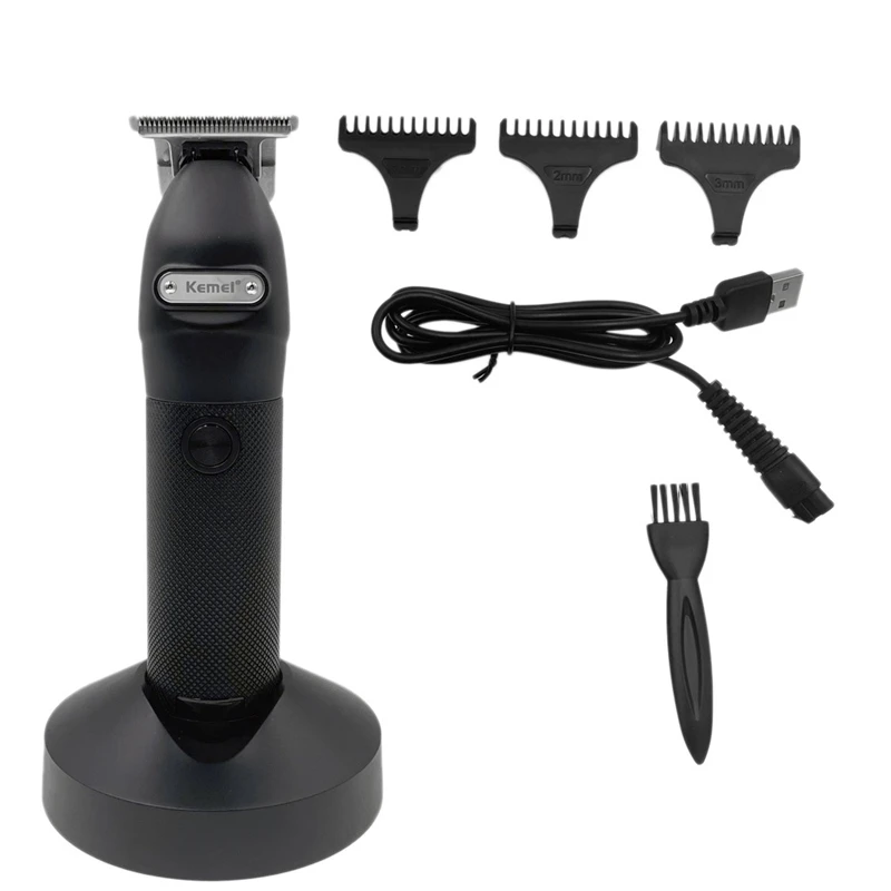 

Машинка для стрижки волос Kemei, Аккумуляторный триммер для бороды, машинка для бритья, триммер для мужчин